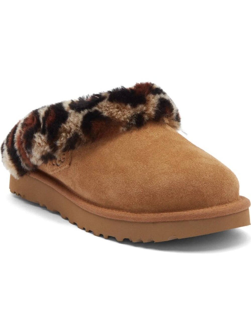 NEW. UGG CLUGGETTE CHESTNUT LEOPARD SLIPPERS
